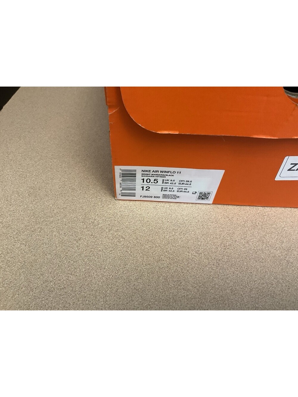 New! Mens Nike Air Winflo 11 Bright Mandarin/Black Running Shoes. Size 10.5. - Picture 11 of 12